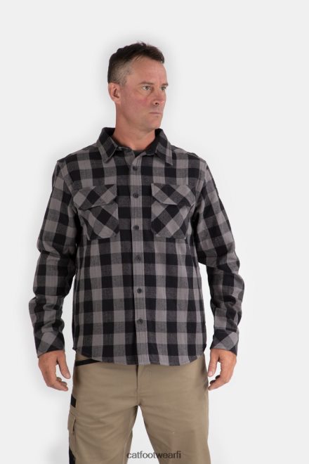 buffalo check raskaan sarjan paita musta 40L048227 Caterpillar miehet | topit  päällysvaatteet